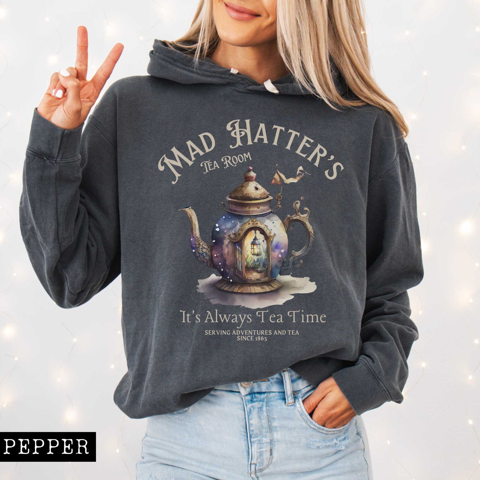 Hoodie It's Always Tea Time - Mad Hatter's Tea Room Hoodie The Mystic Eden