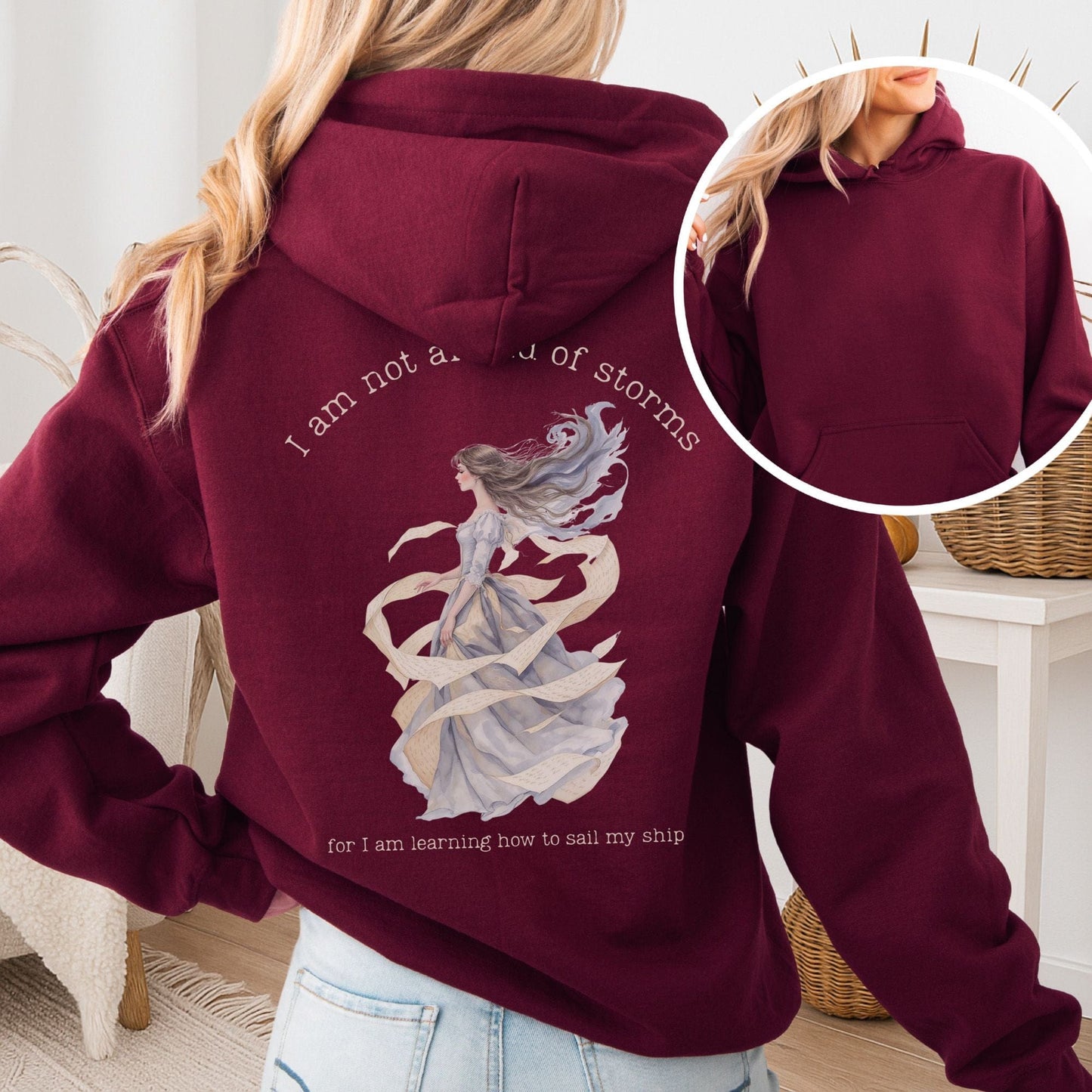 Hoodie Maroon / S I Am Not Afraid of Storms Little Women Hoodie The Mystic Eden