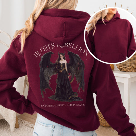 Hoodie Maroon / S Lilith's Rebellion Hoodie – Dark Divine Feminine Tee The Mystic Eden