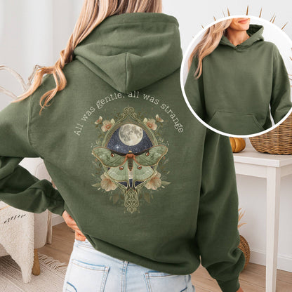 Hoodie Military Green / S All Was Gentle All Was Strange Edgar Allan Poe Hoodie The Mystic Eden