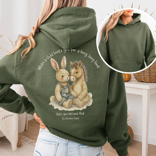 Hoodie Military Green / S You Become Real The Velveteen Rabbit Hoodie The Mystic Eden