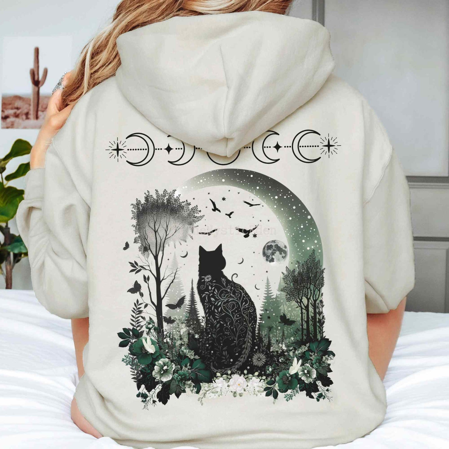 Hoodie Mystical Black Cat Hoodie The Mystic Eden