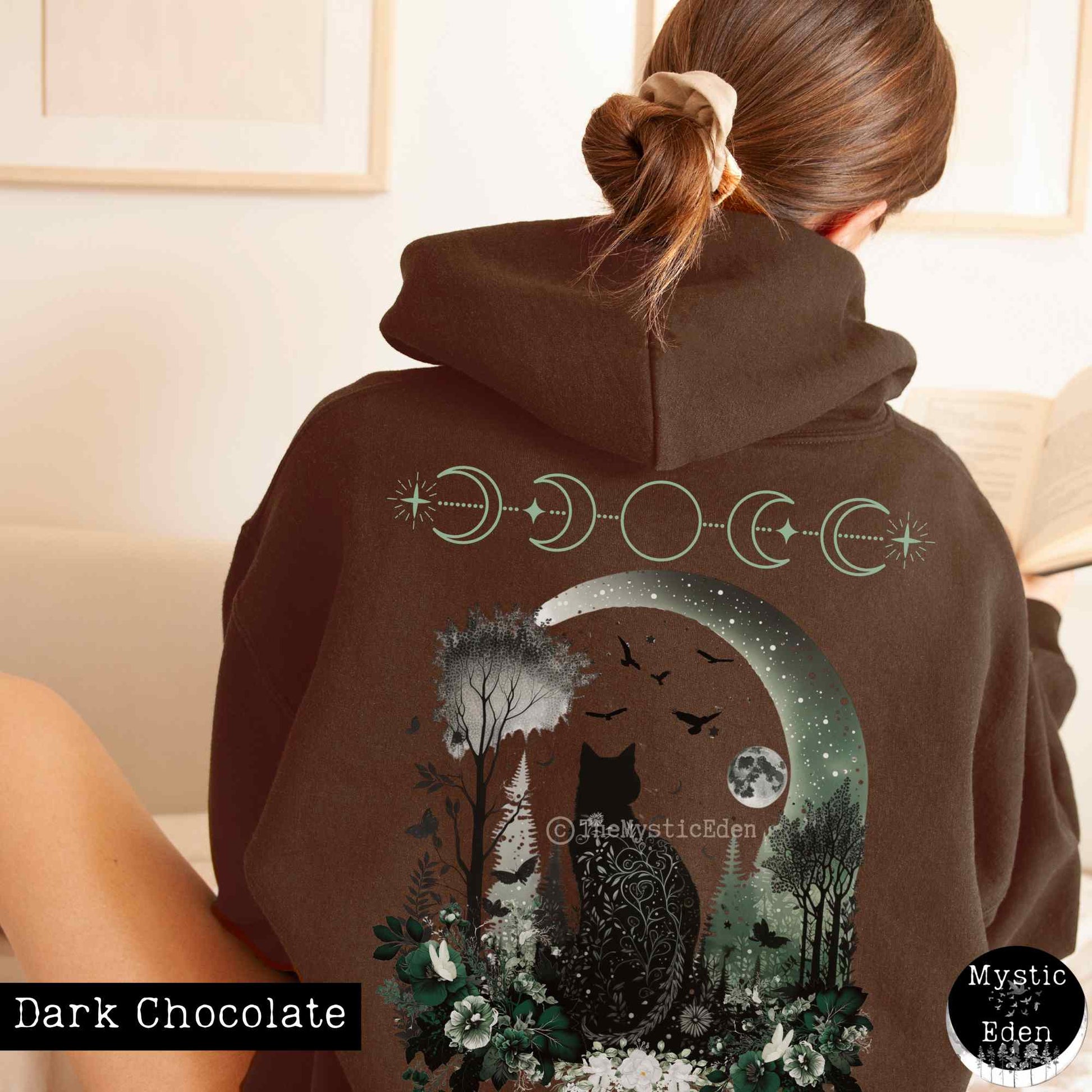 Hoodie Mystical Black Cat Hoodie The Mystic Eden