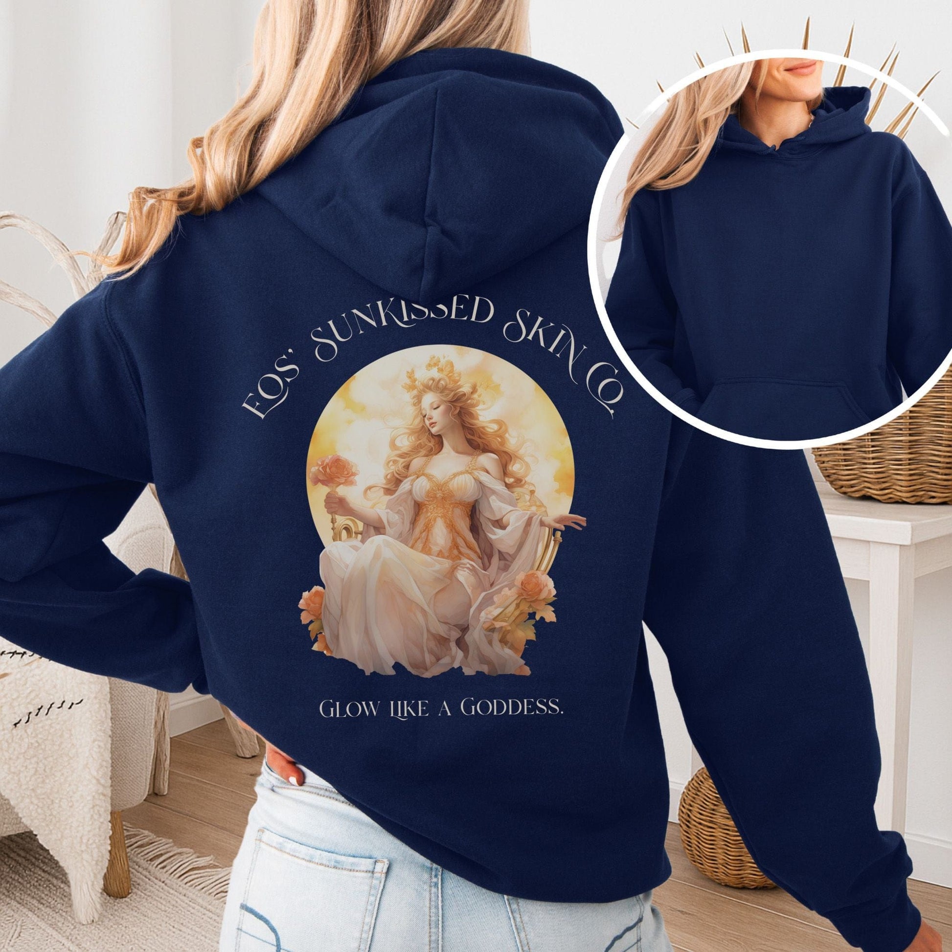 Hoodie Navy / S Eos' Sunkissed Skin Co. Hoodie – Glow Like a Goddess The Mystic Eden