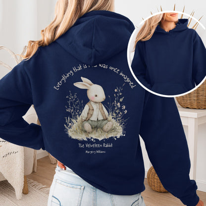 Hoodie Navy / S Everything Real Was Once Imagined The Velveteen Rabbit Hoodie The Mystic Eden