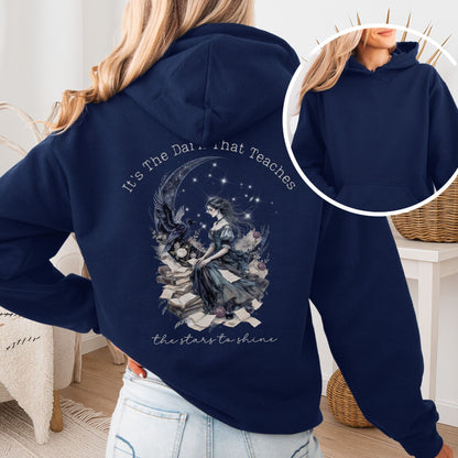 Hoodie Navy / S It's the Dark That Teaches the Stars to Shine Poe Inspired Hoodie The Mystic Eden