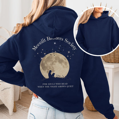 Hoodie Navy / S Moonlit Readers Society Hoodie The Mystic Eden