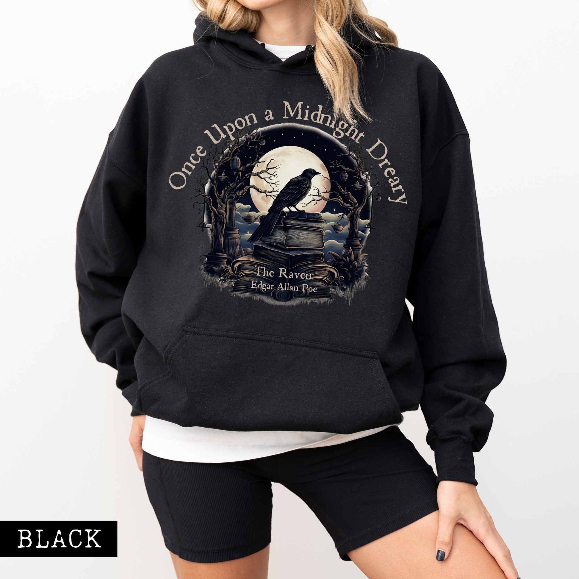 Hoodie Once Upon a Midnight Dreary Edgar Allan Poe Hoodie The Mystic Eden