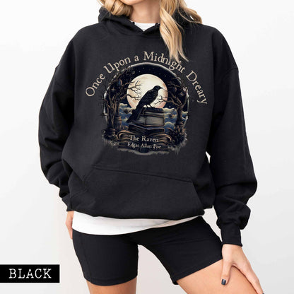 Hoodie Once Upon a Midnight Dreary Edgar Allan Poe Hoodie The Mystic Eden
