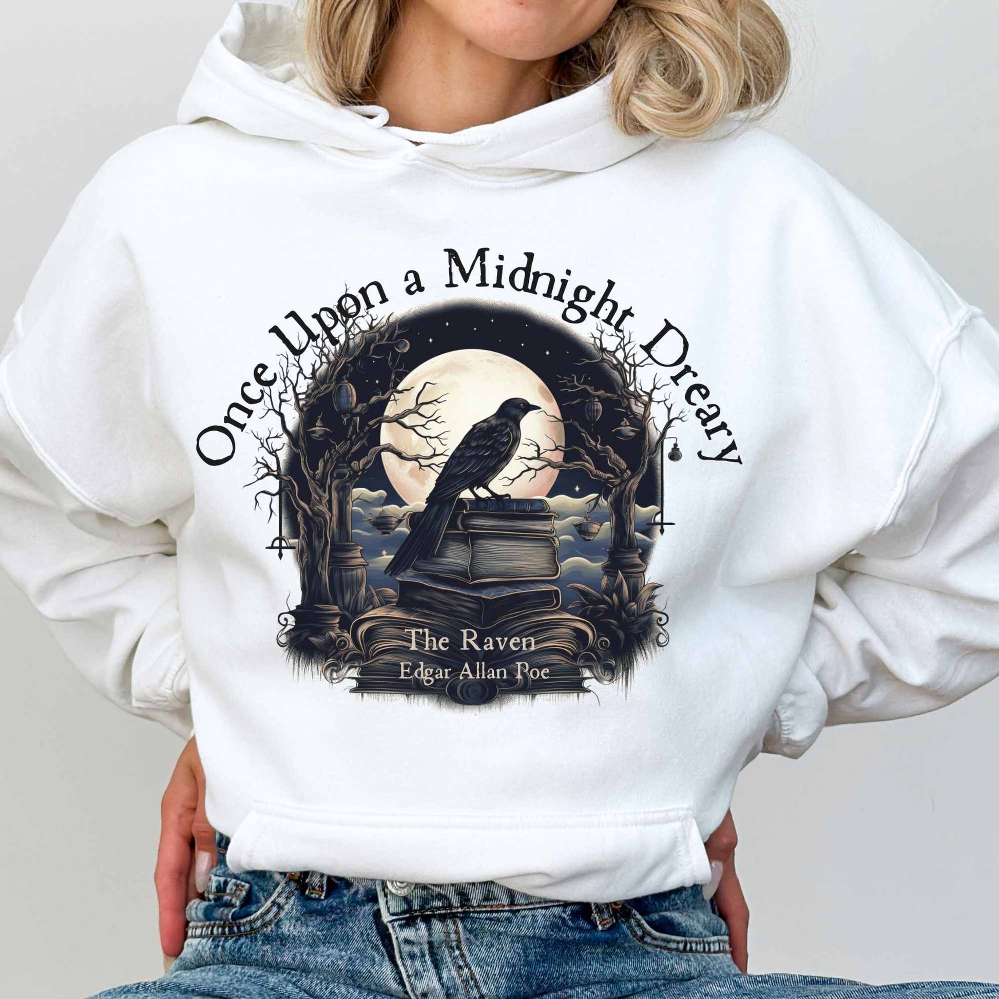 Hoodie Once Upon a Midnight Dreary Edgar Allan Poe Hoodie The Mystic Eden