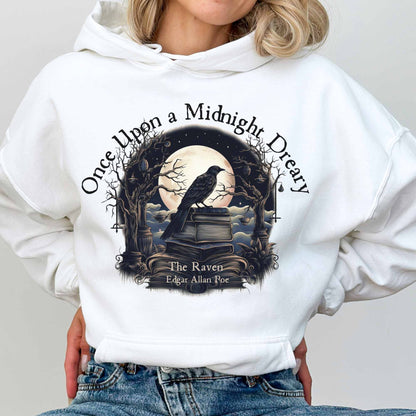 Hoodie Once Upon a Midnight Dreary Edgar Allan Poe Hoodie The Mystic Eden
