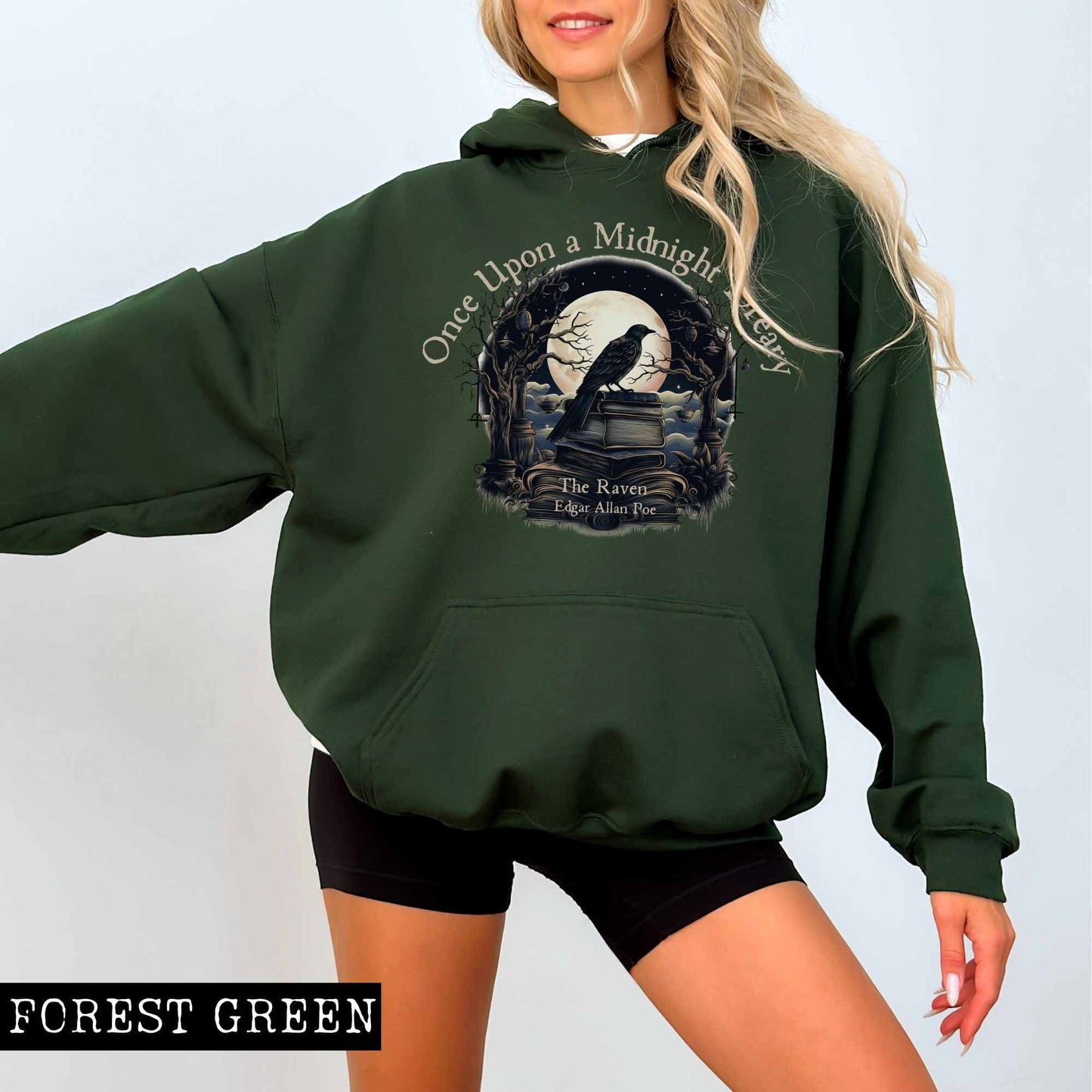 Hoodie Once Upon a Midnight Dreary Edgar Allan Poe Hoodie The Mystic Eden