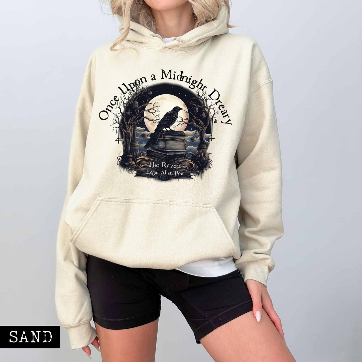 Hoodie Once Upon a Midnight Dreary Edgar Allan Poe Hoodie The Mystic Eden