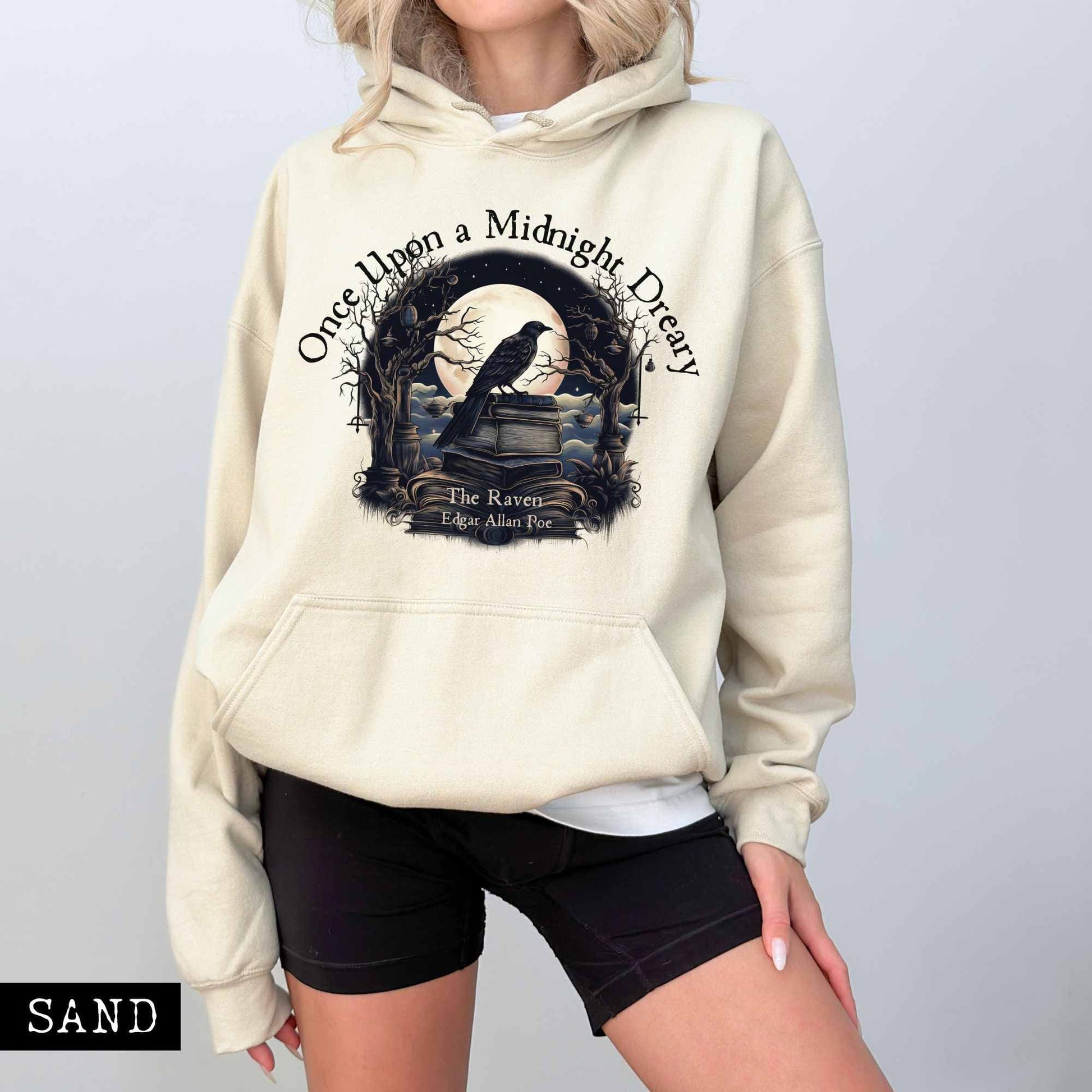 Hoodie Once Upon a Midnight Dreary Edgar Allan Poe Hoodie The Mystic Eden