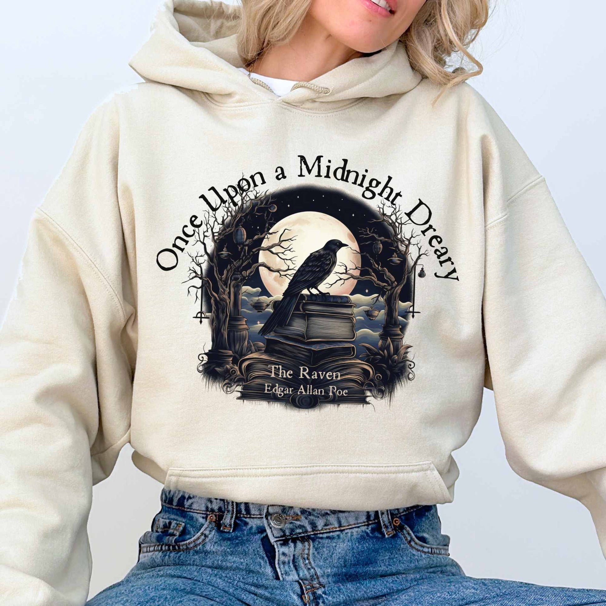 Hoodie Once Upon a Midnight Dreary Edgar Allan Poe Hoodie The Mystic Eden
