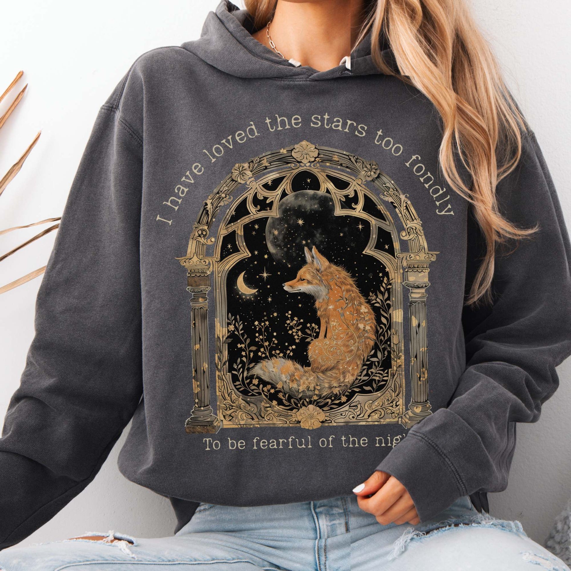 Hoodie Pepper / S I Have Loved the Stars Too Fondly Sarah Williams Poetry Vintage Hoodie The Mystic Eden