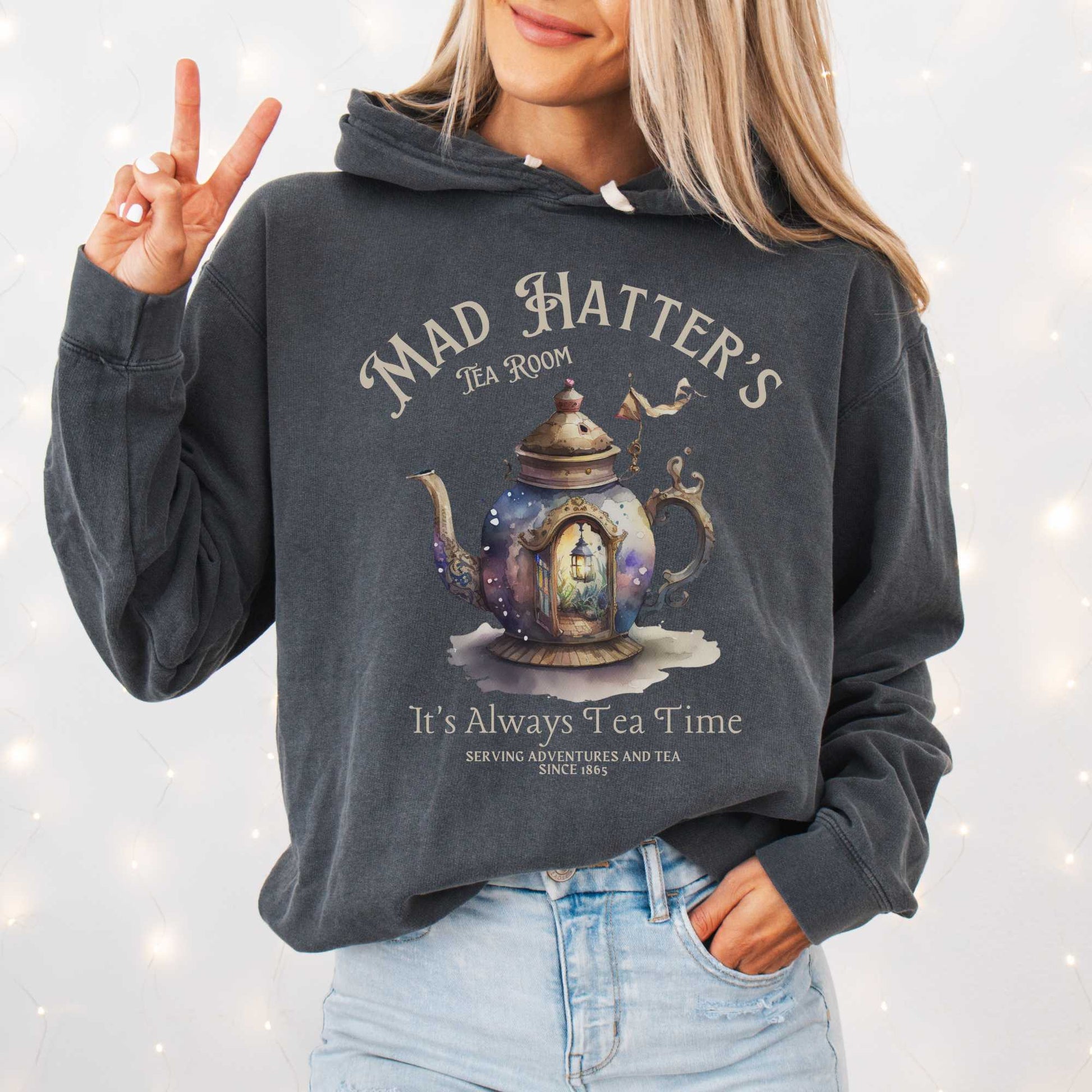 Hoodie Pepper / S It's Always Tea Time - Mad Hatter's Tea Room Hoodie The Mystic Eden