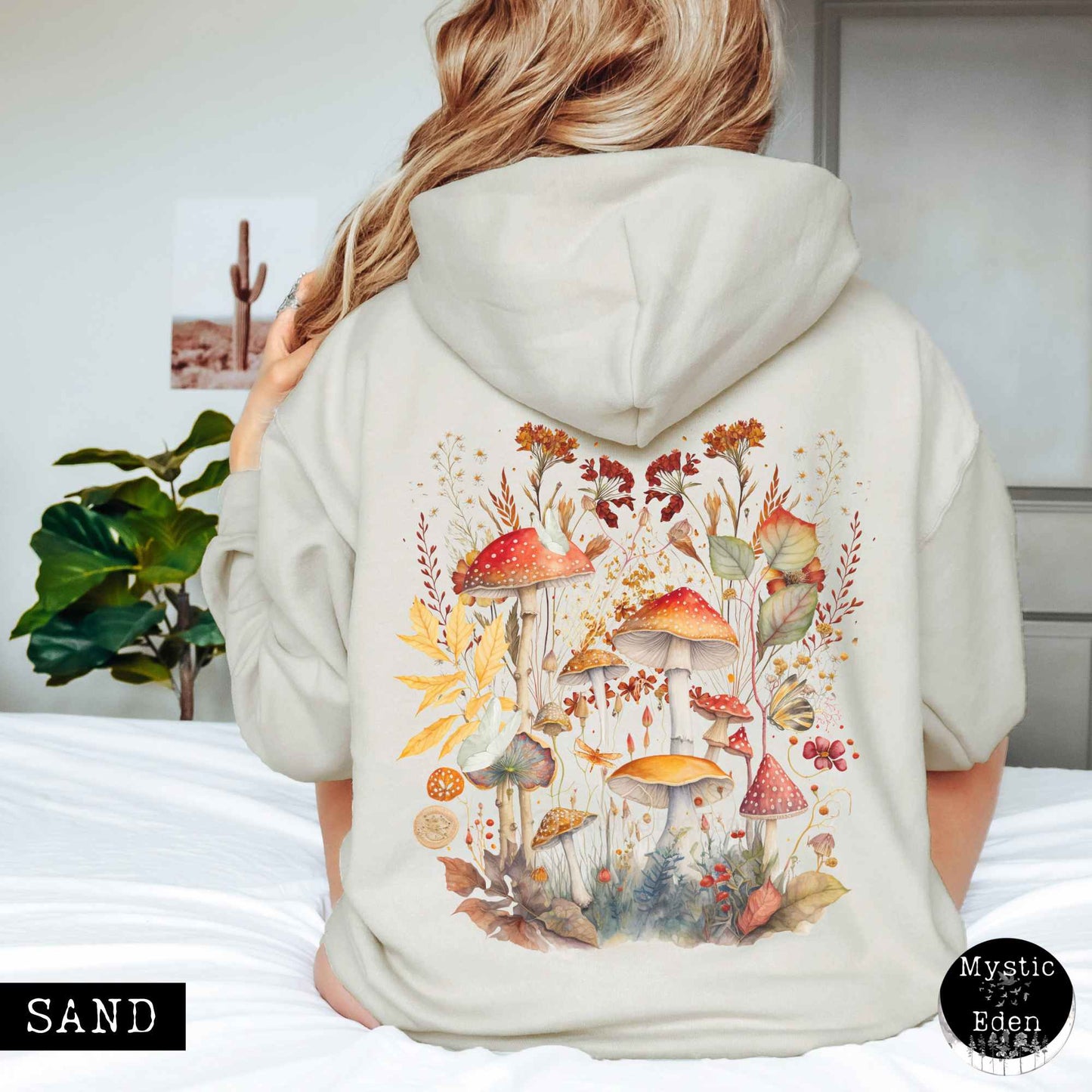 Hoodie Sand / S Mushroom Cottagecore Hoodie The Mystic Eden