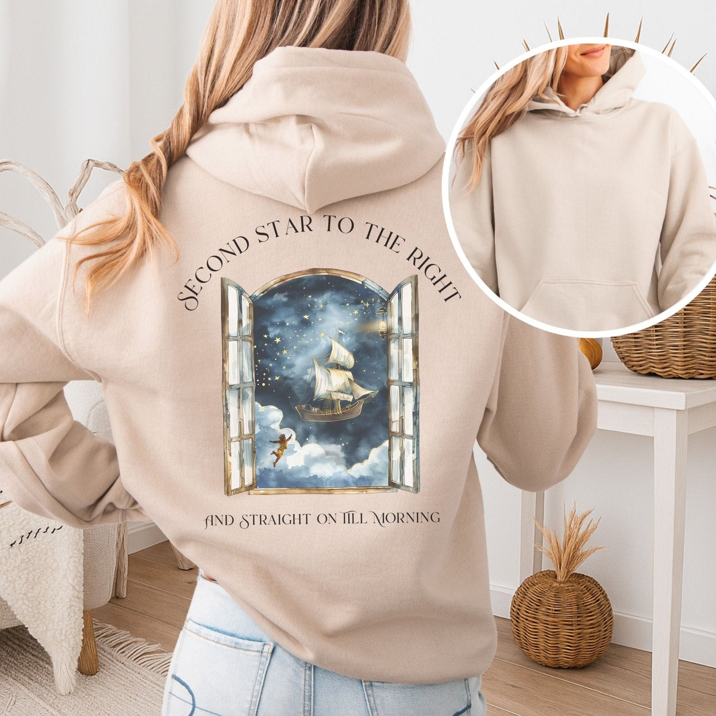 Hoodie Sand / S Second Star to the Right Peter Pan Hoodie The Mystic Eden