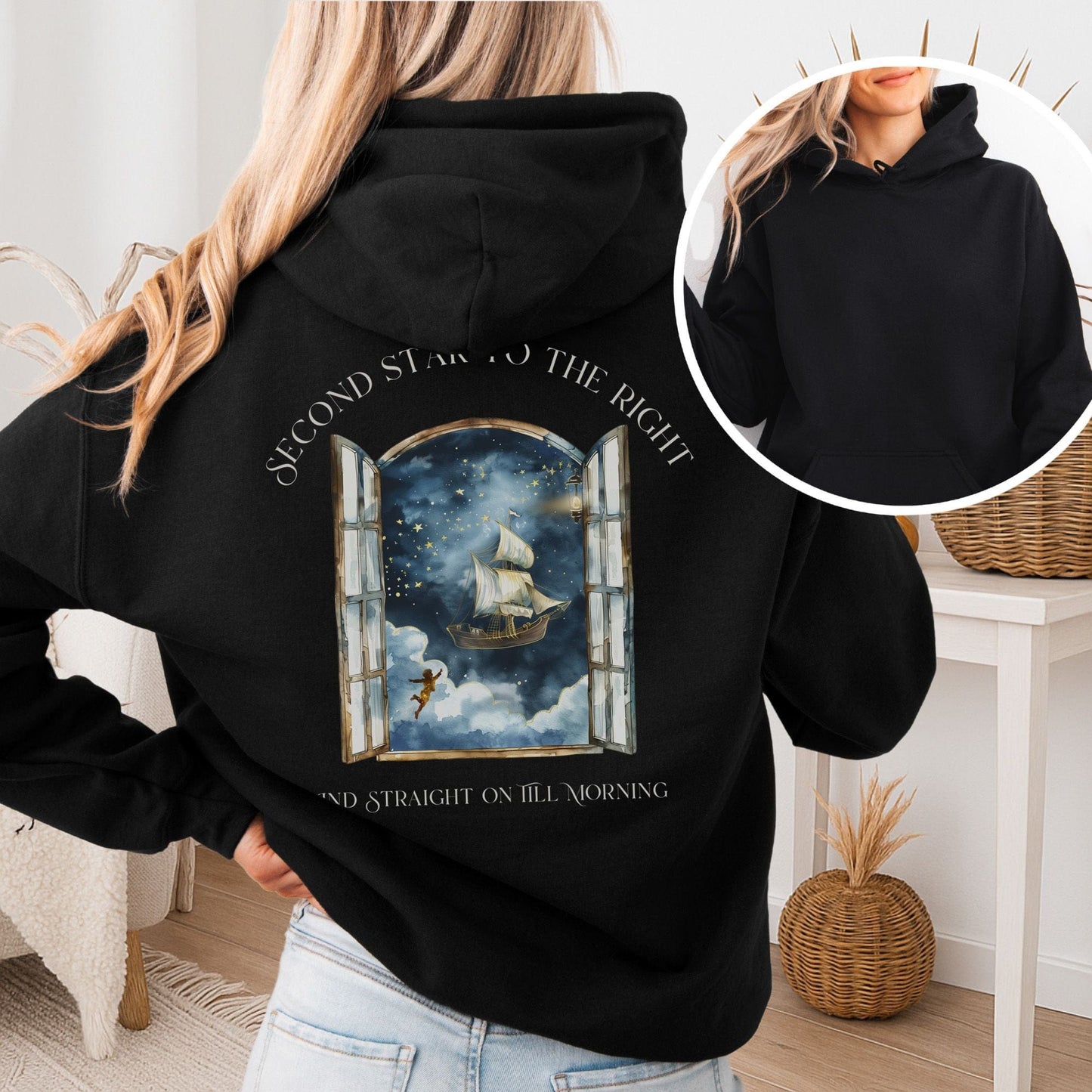 Hoodie Second Star to the Right Peter Pan Hoodie The Mystic Eden