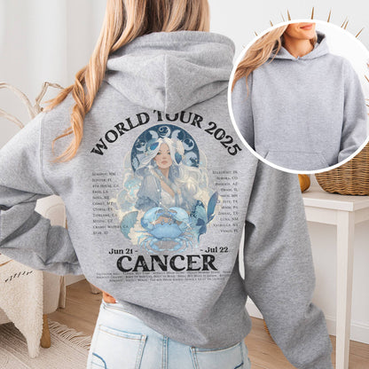 Hoodie Sport Grey / S Cancer Concert Hoodie - Zodiac World Tour 2025 Hoodie The Mystic Eden