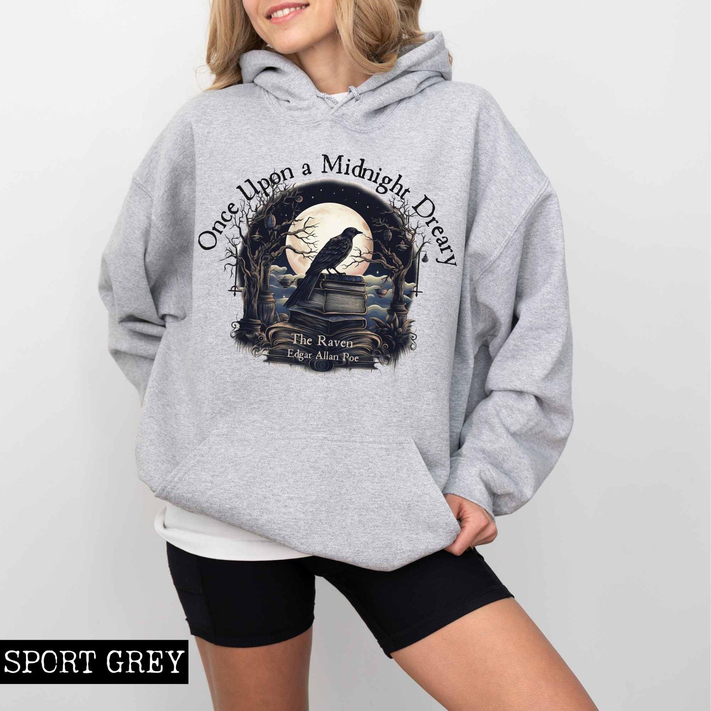 Hoodie Sport Grey / S Once Upon a Midnight Dreary Edgar Allan Poe Hoodie The Mystic Eden