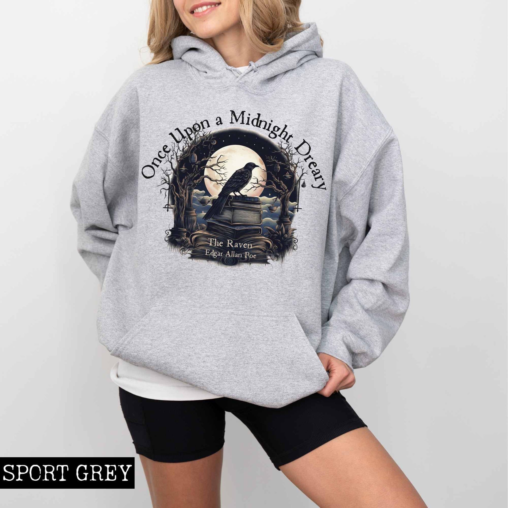 Hoodie Sport Grey / S Once Upon a Midnight Dreary Edgar Allan Poe Hoodie The Mystic Eden