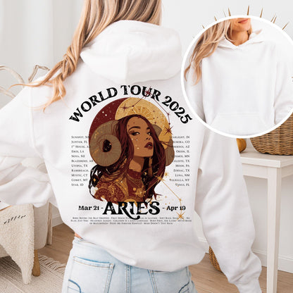 Hoodie White / S Aries Concert Hoodie - Zodiac World Tour 2025 Hoodie The Mystic Eden