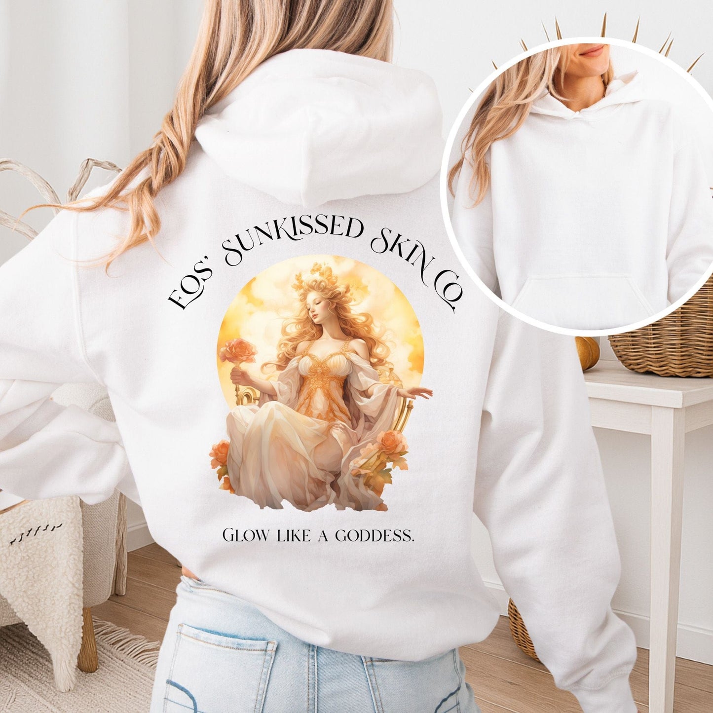 Hoodie White / S Eos' Sunkissed Skin Co. Hoodie – Glow Like a Goddess The Mystic Eden