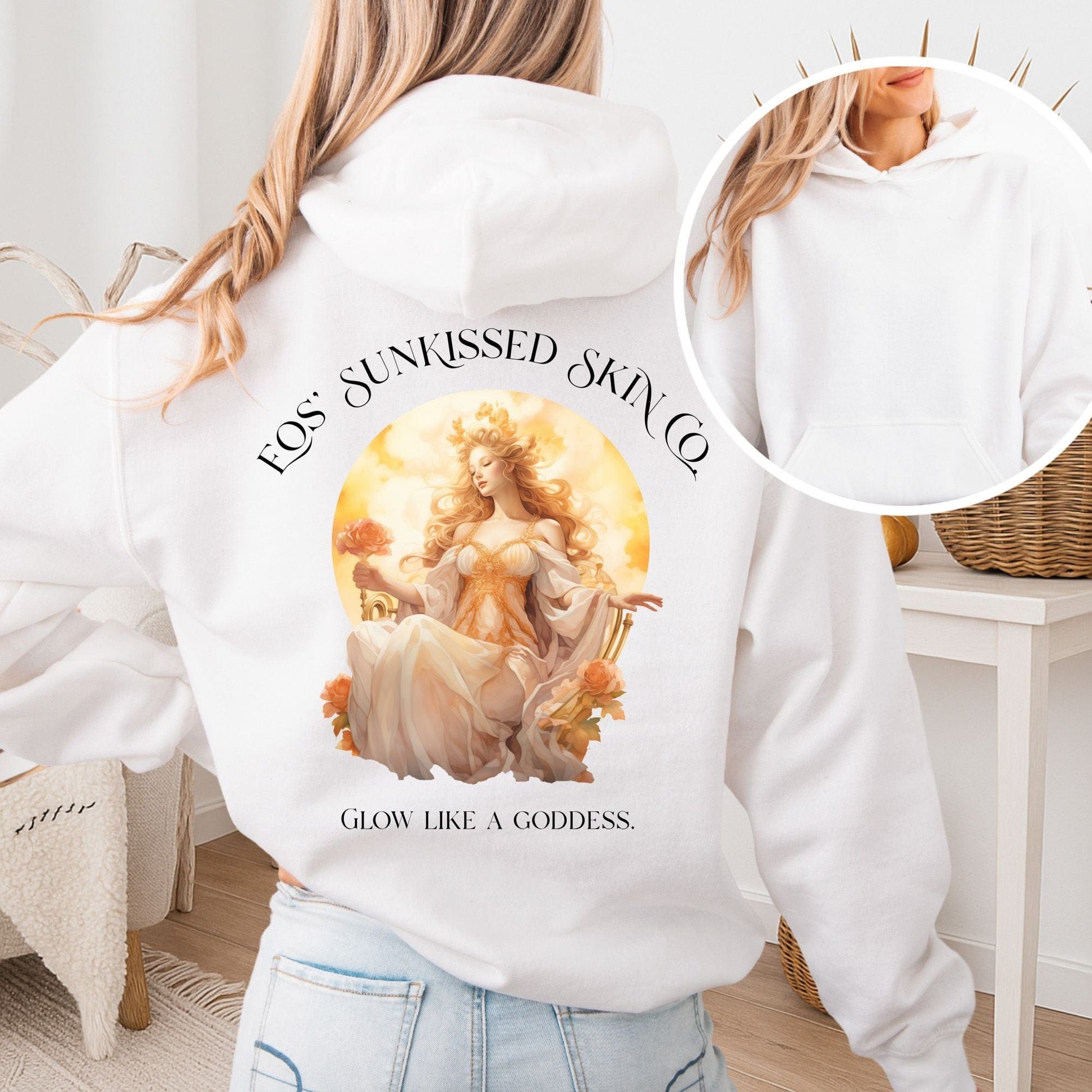 Hoodie White / S Eos' Sunkissed Skin Co. Hoodie – Glow Like a Goddess The Mystic Eden