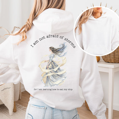 Hoodie White / S I Am Not Afraid of Storms Little Women Hoodie The Mystic Eden