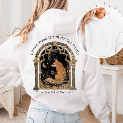 Hoodie White / S I Have Loved the Stars Too Fondly Sarah Williams Poetry Hoodie The Mystic Eden