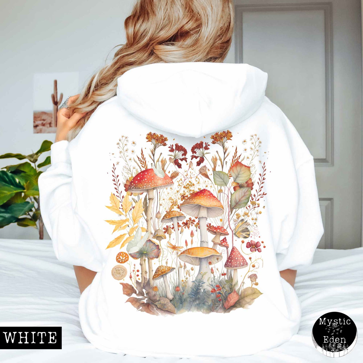 Hoodie White / S Mushroom Cottagecore Hoodie The Mystic Eden