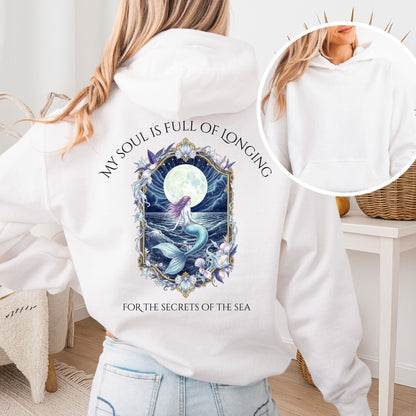 Hoodie White / S My Soul Is Full of Longing Poetry Hoodie The Mystic Eden