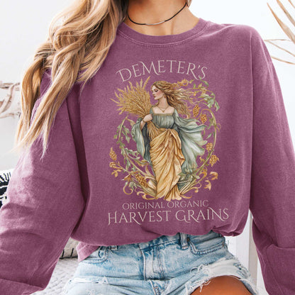 Long-sleeve Berry / S Demeter's Original Organic Harvest Grains Long Sleeve T-Shirt The Mystic Eden