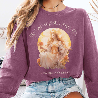 Long-sleeve Berry / S Eos' Sunkissed Skin Co. Goddess  Long Sleeve T-Shirt The Mystic Eden
