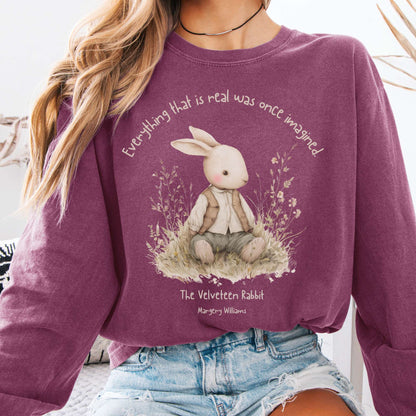 Long-sleeve Berry / S Everything Real Was Once Imagined The Velveteen Rabbit Long Sleeve The Mystic Eden