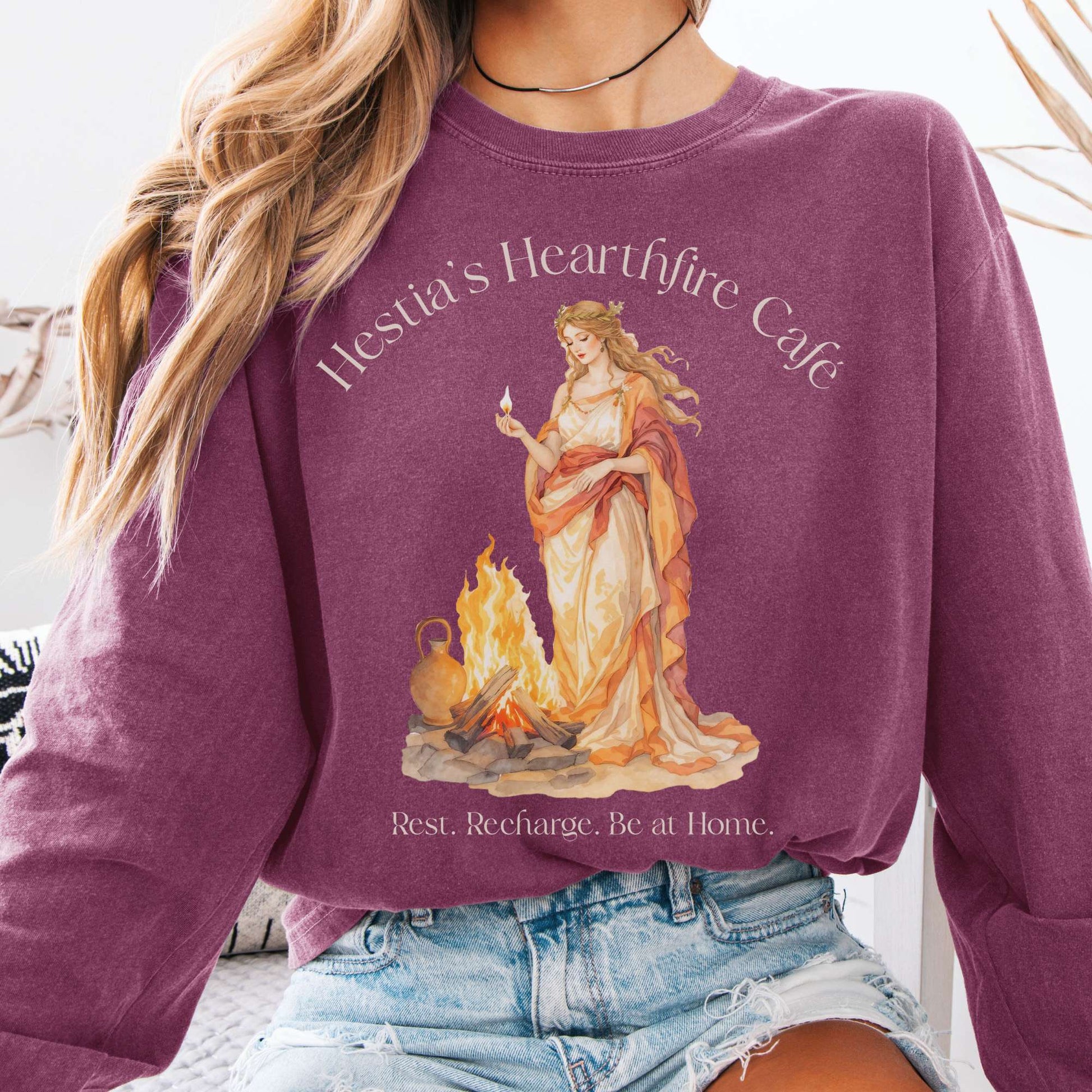 Long-sleeve Berry / S Hestia’s Hearthfire Café Mythology Long Sleeve The Mystic Eden