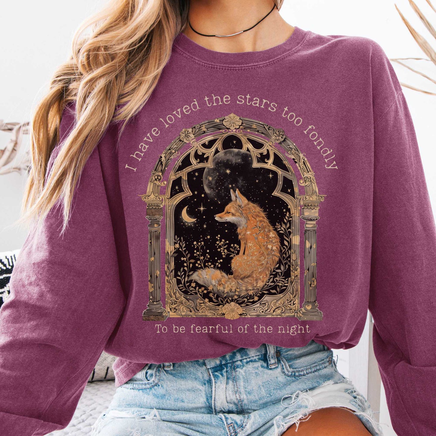 Long-sleeve Berry / S I Have Loved the Stars Too Fondly Sarah Williams Poetry Long Sleeve Tee The Mystic Eden