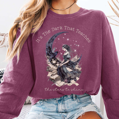 Long-sleeve Berry / S Its the Dark That Teaches the Stars to Shine Poe Inspired Long Sleeve The Mystic Eden