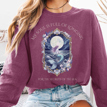 Long-sleeve Berry / S My Soul Is Full of Longing Long Sleeve Tee The Mystic Eden