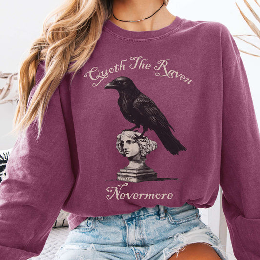 Long-sleeve Berry / S Quoth the Raven Nevermore Poe Long Sleeve The Mystic Eden