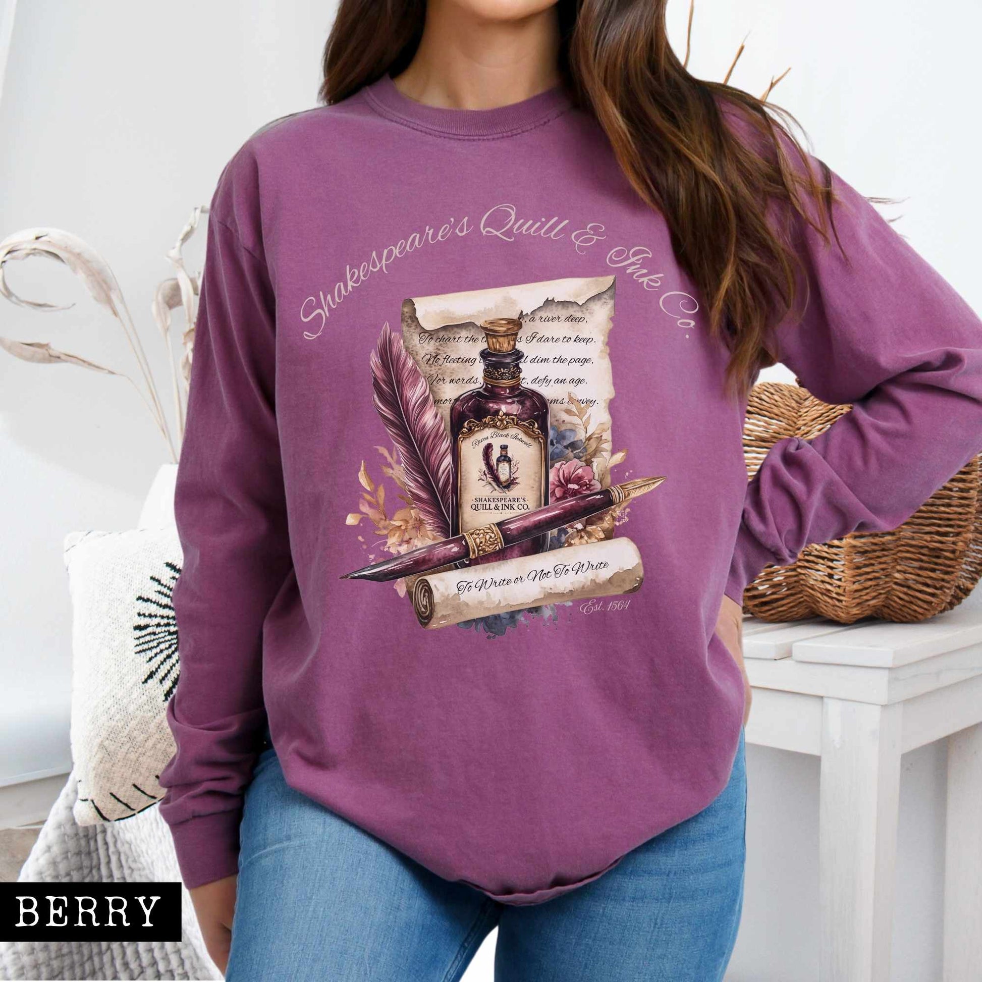 Long-sleeve Berry / S Shakespeare's Quill & Ink Co. Long Sleeved Shirt The Mystic Eden