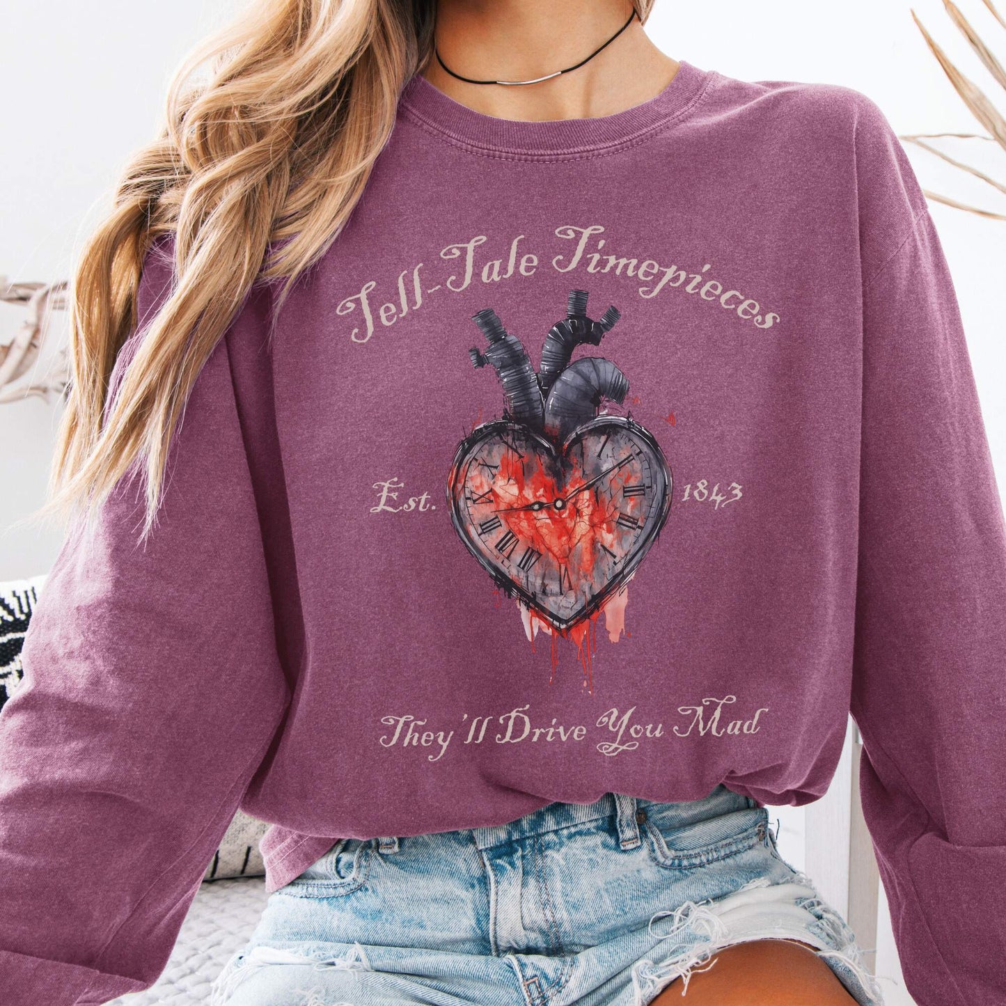 Long-sleeve Berry / S Tell-Tale Timepieces Long Sleeved Shirt The Mystic Eden