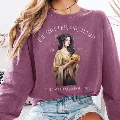 Long-sleeve Berry / S The Bitter Orchard Eris Goddess Long Sleeve T-Shirt The Mystic Eden