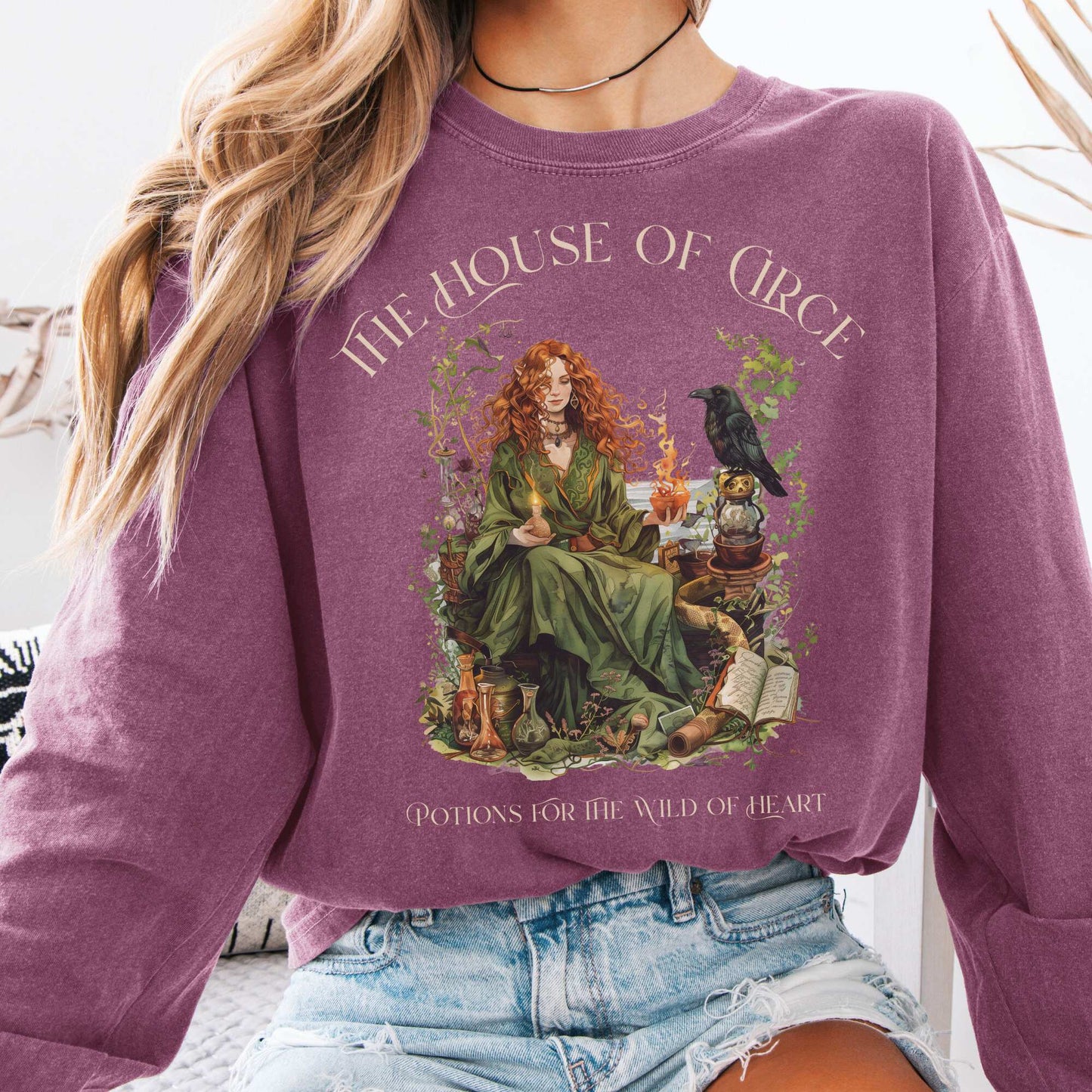 Long-sleeve Berry / S The House of Circe Goddess Long Sleeve T-Shirt The Mystic Eden