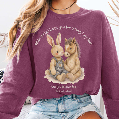 Long-sleeve Berry / S You Become Real The Velveteen Rabbit Long Sleeve Tee The Mystic Eden