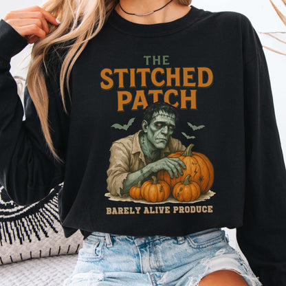 Long-sleeve Black / S Frankenstein's The Stitched Patch: Barely Alive Produce Long Sleeve Shirt The Mystic Eden