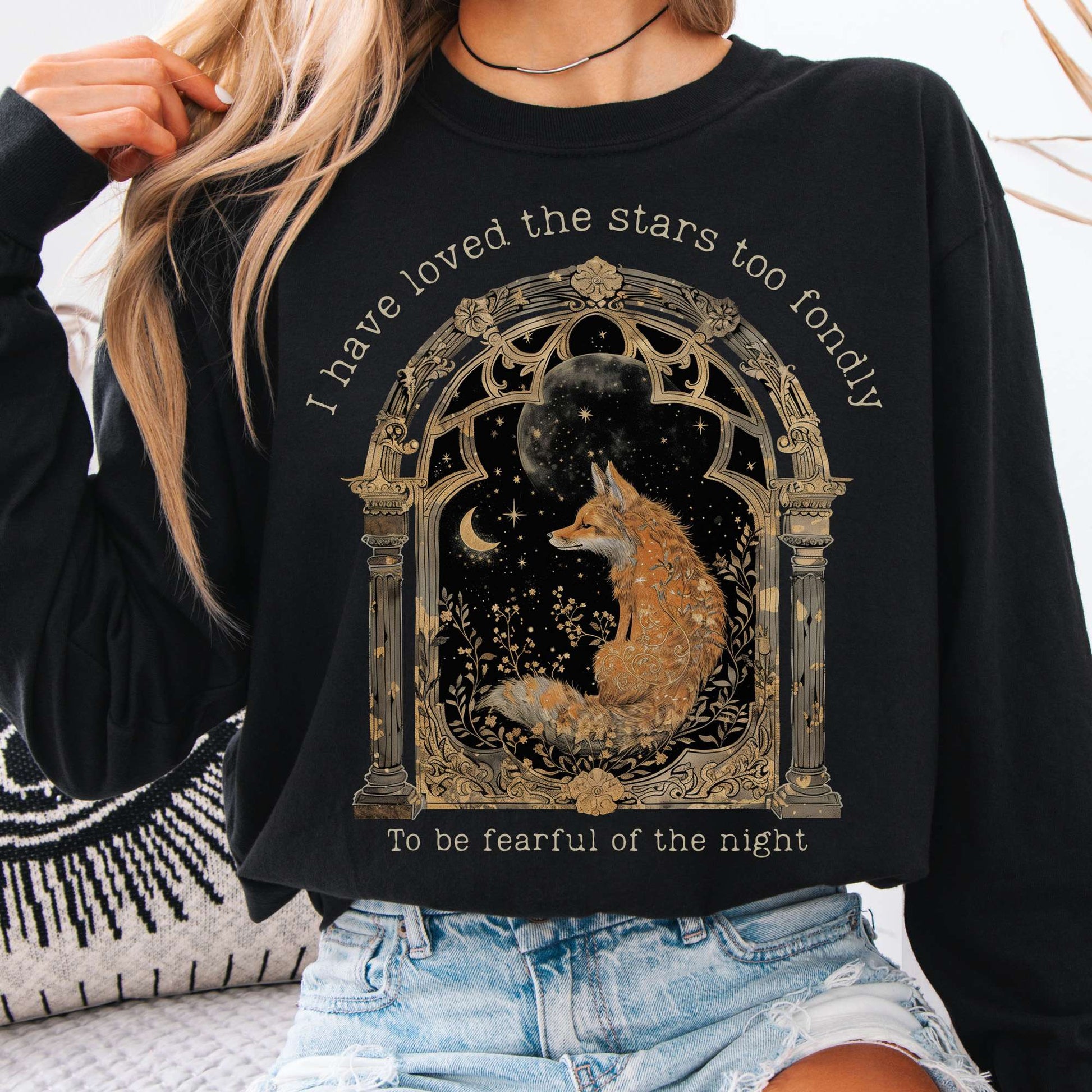 Long-sleeve Black / S I Have Loved the Stars Too Fondly Sarah Williams Poetry Long Sleeve Tee The Mystic Eden