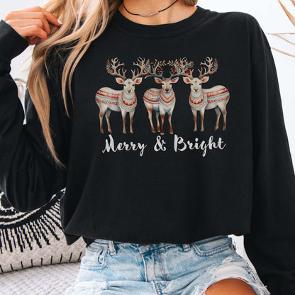 Long-sleeve Black / S Merry and Bright Christmas Edition Long Sleeve Tee The Mystic Eden